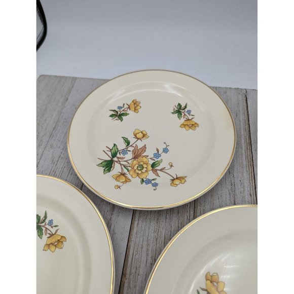 Vintage Set 4 Taylor Smith Taylor Bread Plates 6 1/4" Yellow Buttercups TST237 - Picture 4 of 8
